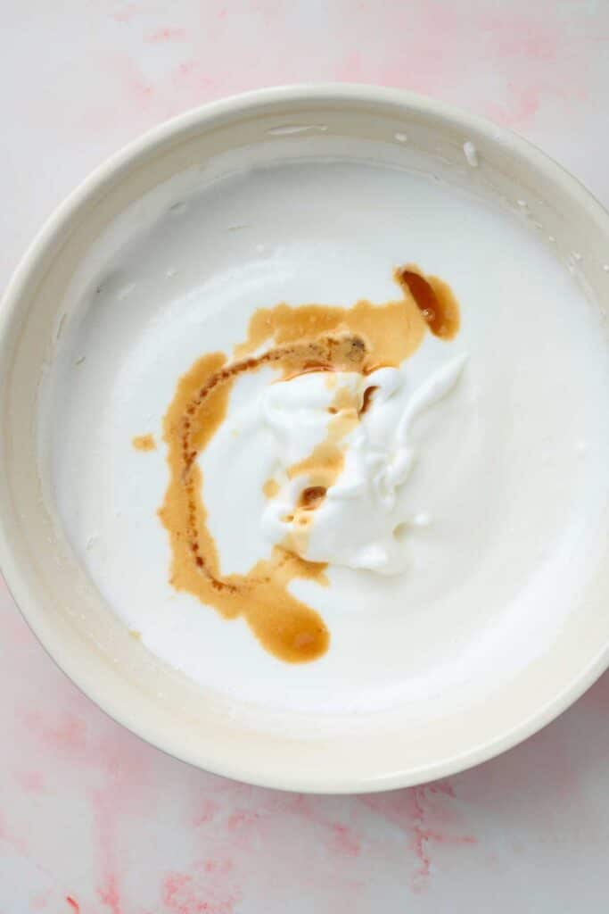 Vanilla added to meringue