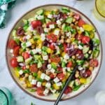 Mediterranean Salad with chickpeas in a bowl