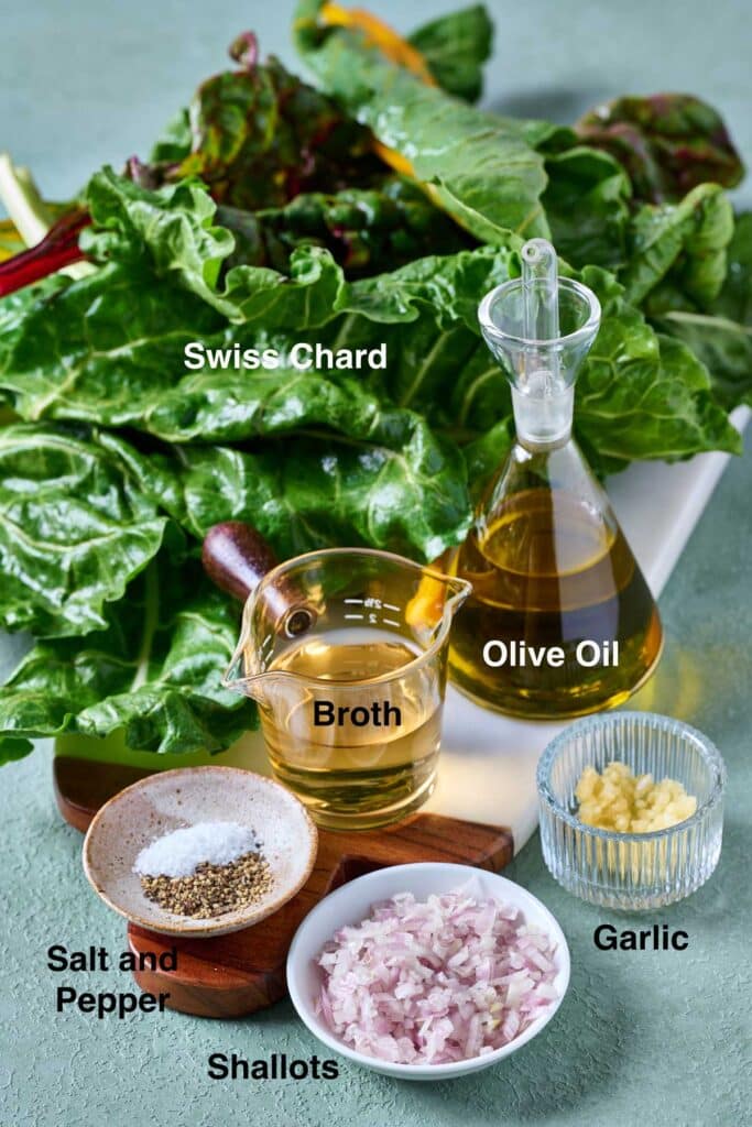 Ingredients to make Sautéed Swiss Chard