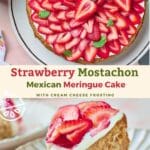 Strawberry Mostachon Cake pin image
