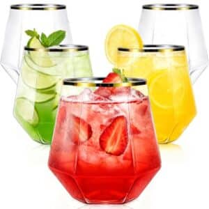 Plastic Stemless Wine Glasses (40 Pack)