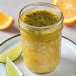 citrus Cuban Mojo sauce in a glass container