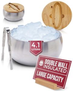 Insulated Ice Bucket with Lid and Tongs