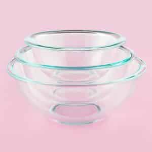 Glass Mixing Bowl Set in Three Useful Sizes